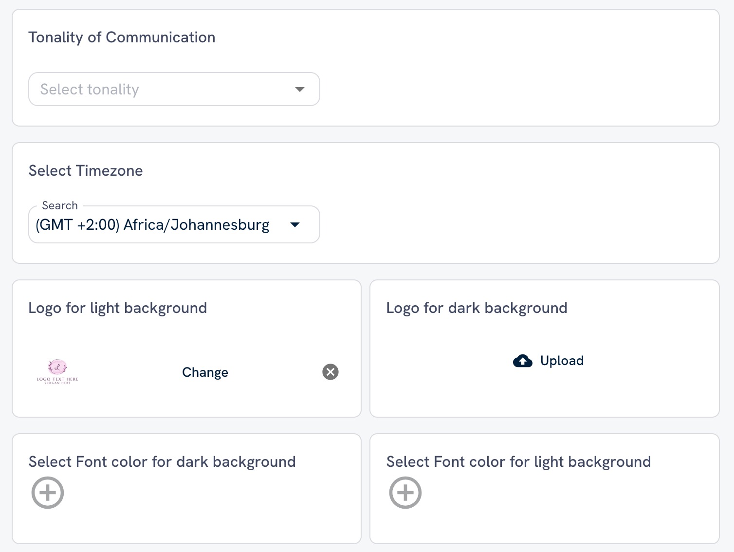 The Brand Details tab in Brand & Social Accounts.